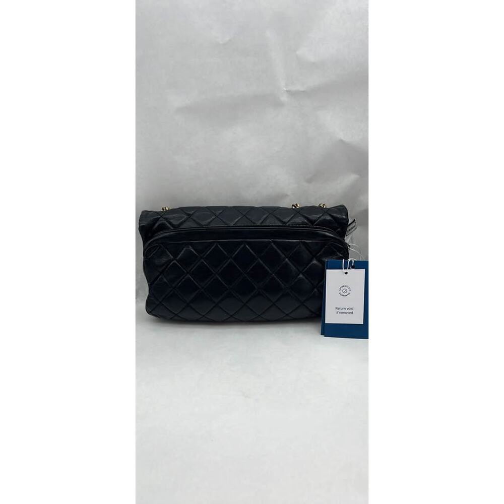 Chanel Vintage Classic Flap BlackLambskin Gold Hardware Quilted Double Chain Bag - Picture 4 of 10